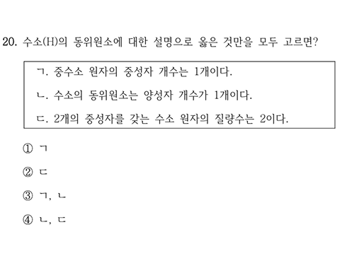 2026년 지방직 화학 20번 문항